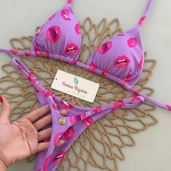 Women's Bikini Split Print Swimwear