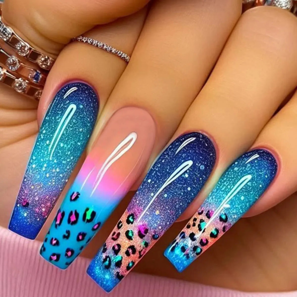 Y2K Colorful Print Press On Nails