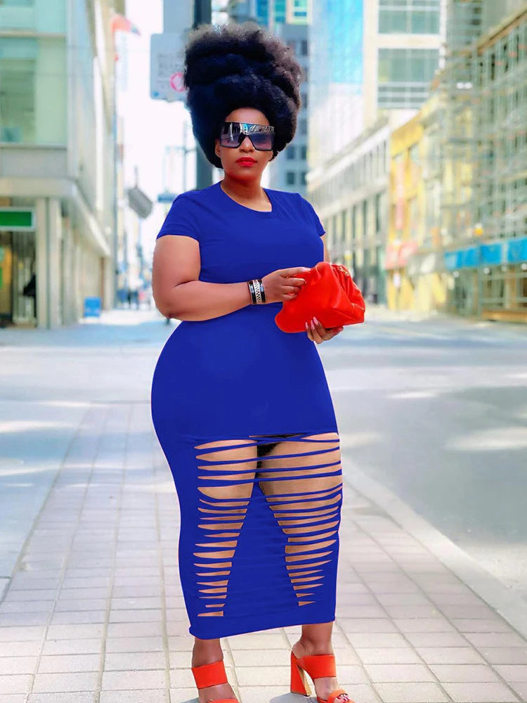 Hollow Out Stretchy Bodycon Dress