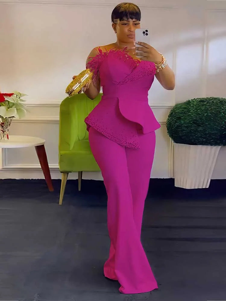 High Waist Strapless Jumpsuit