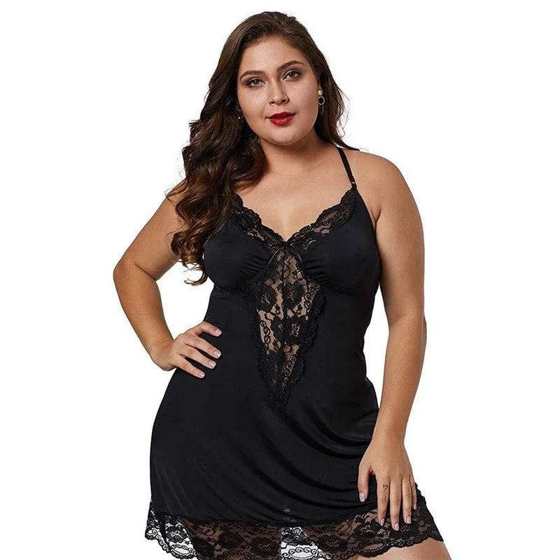 Spaghetti Straps Lace Nightgown