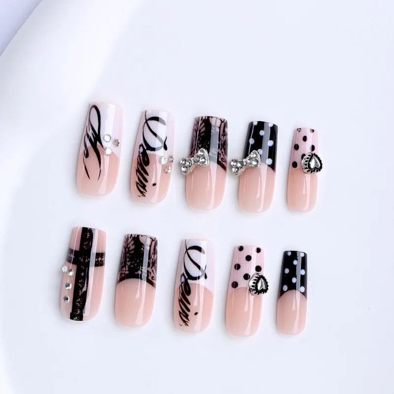 24PCS Medium Square Press on Nails