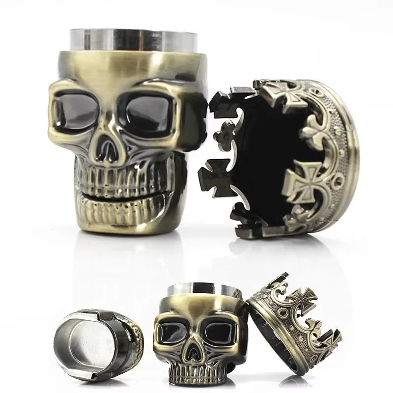 3 Layer Classic King Skull Tobacco Herb Spice Grinder