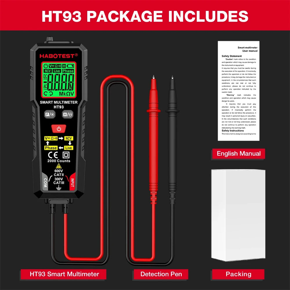 Smart Digital Multimeter AC DC Voltage Tester