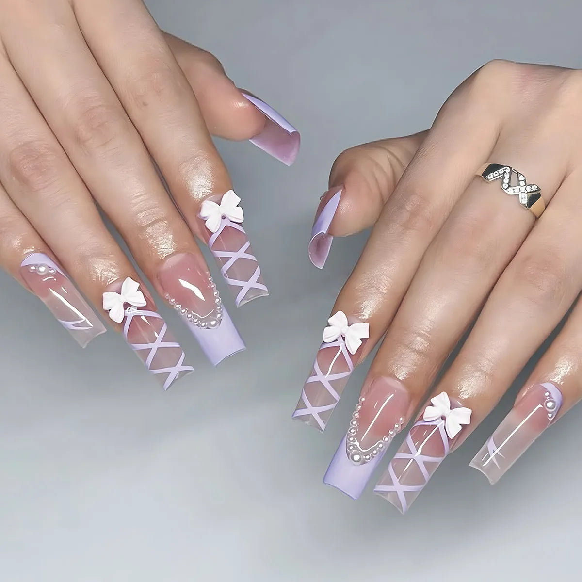 24pcs Long Ballet Press On Nails