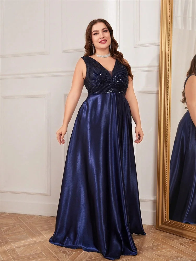 Plus Size Sequin Evening Dress