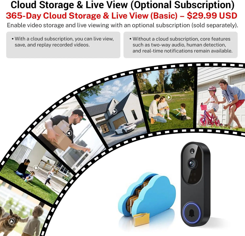 1080p Wireless Wi-Fi Video Doorbell Camera