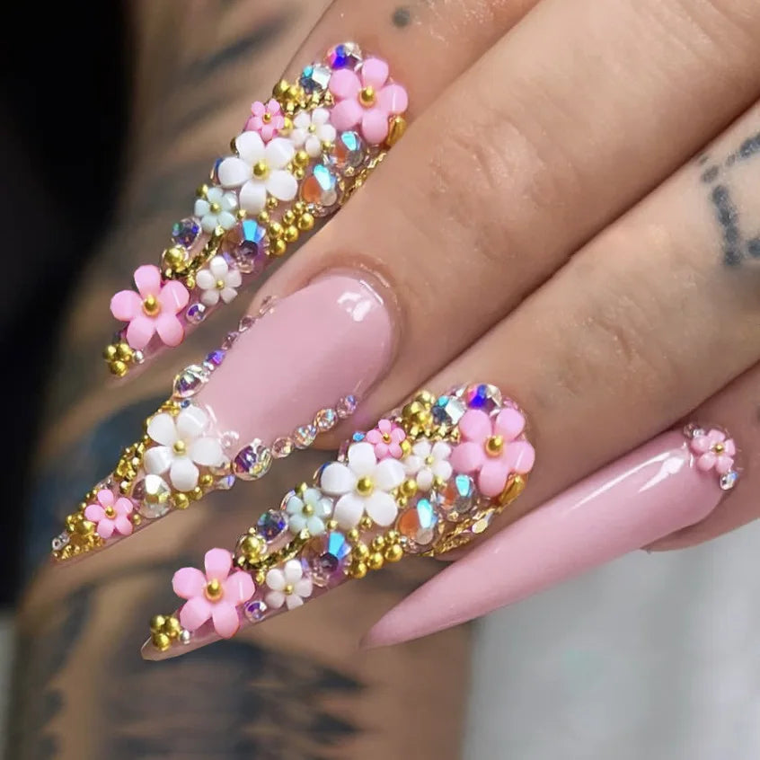 24Pcs Almond Press on Nails