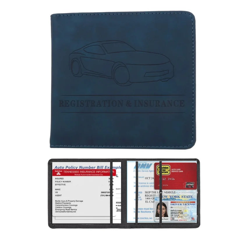 Car Registration Vehicle License Insurance Card Holder Wallet