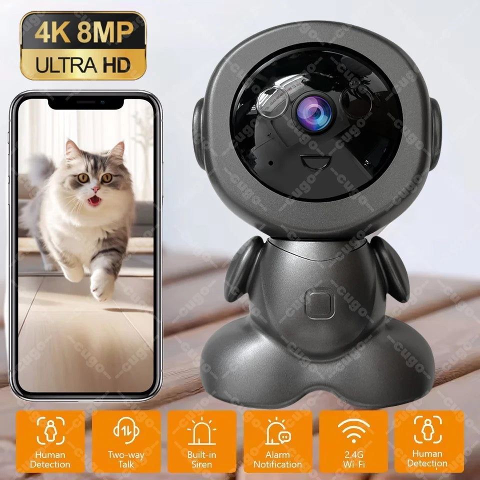 4K 8MP Pet Dog Camera with Phone App