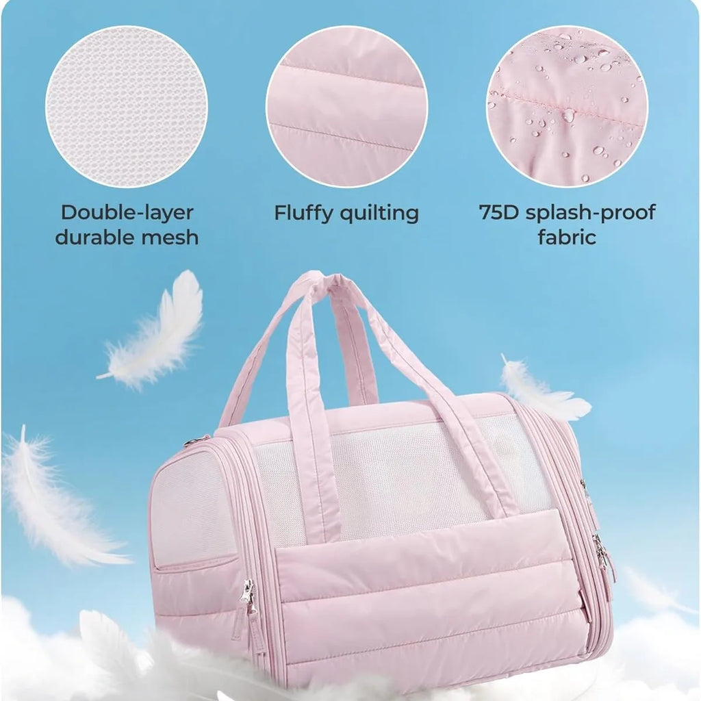 Soft Sided Pet Carrier Bag Foldable Breathable Cat Dog Travel Bag