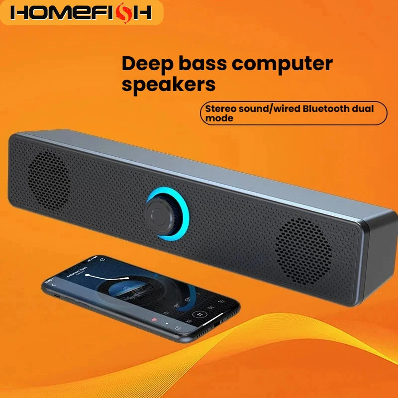 4D Computer Speaker Bar Stereo Sound Subwoofer Bluetooth Speaker