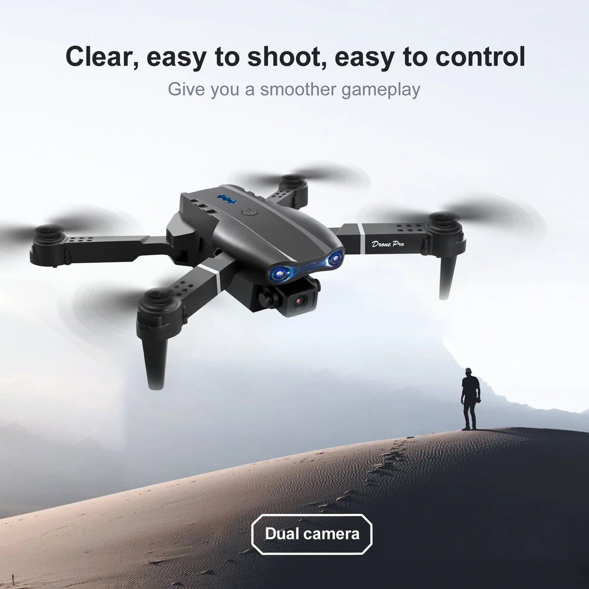 ZNLYRION Dual Camera FPV Drone Optical Flow Hover Foldable RC Quadcopter