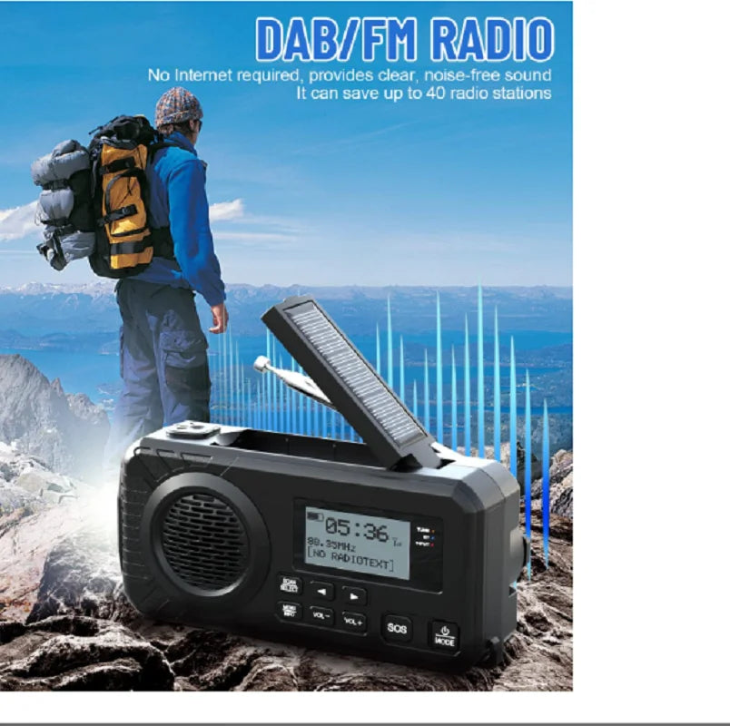 Survival Flashlight Crank Charging Solar Radio