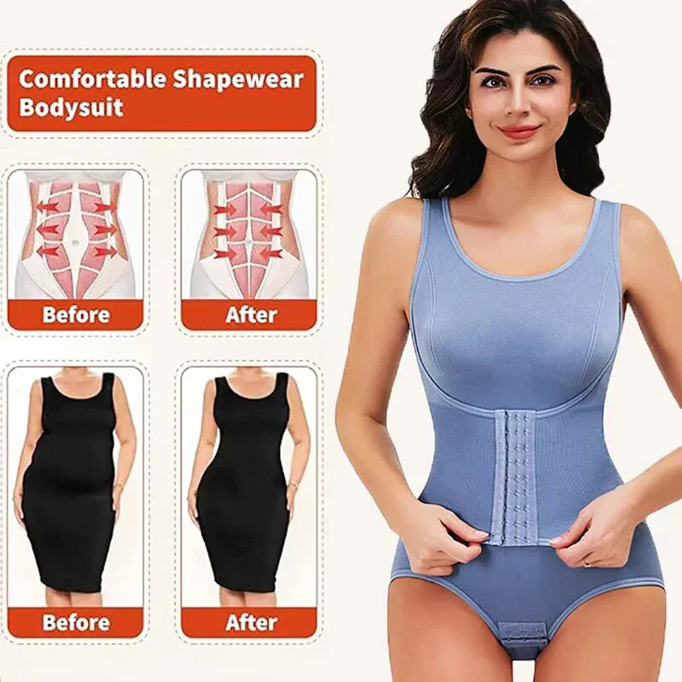 New Bodysuit Shapewear with Zipper Belt