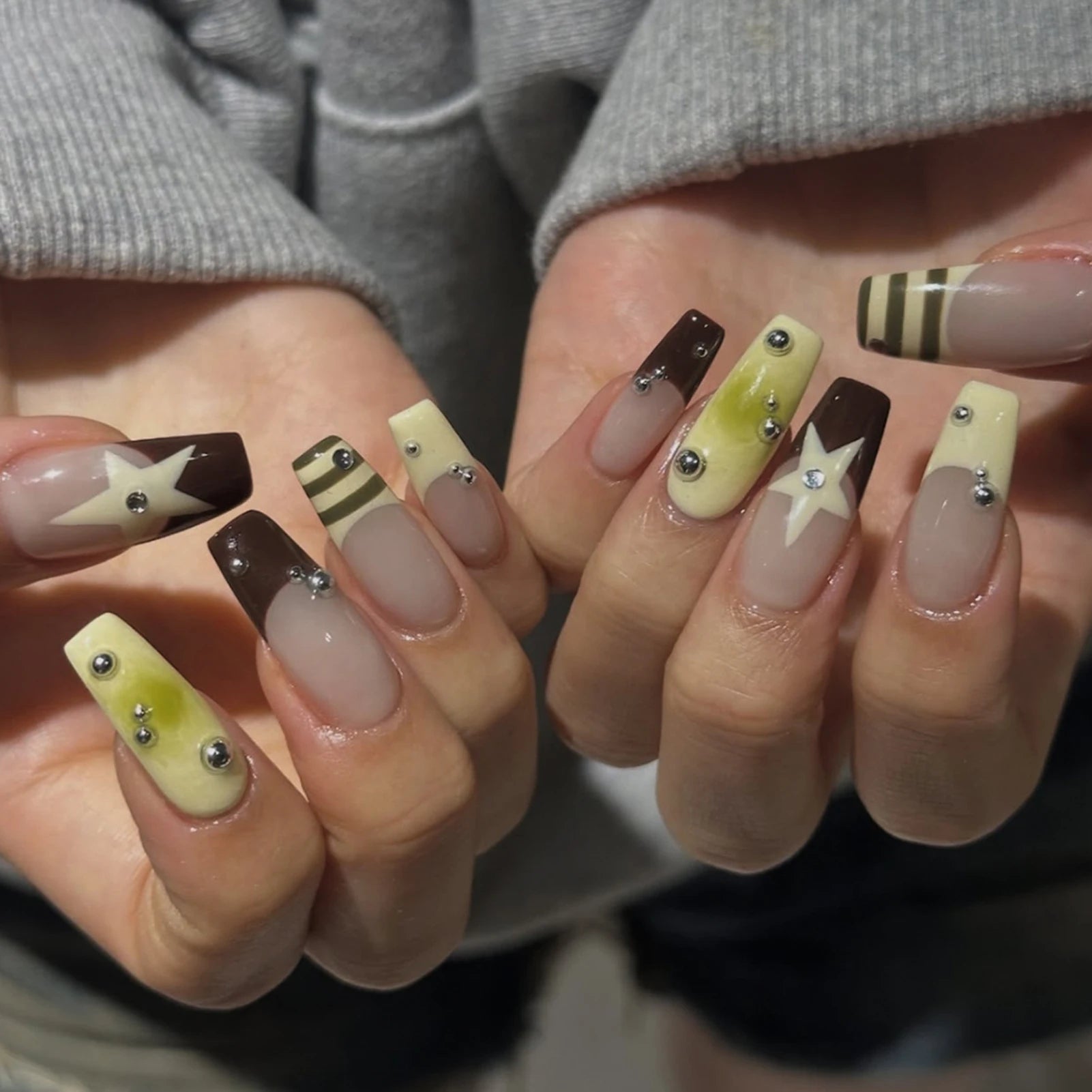 24Pcs Square Press on Nails