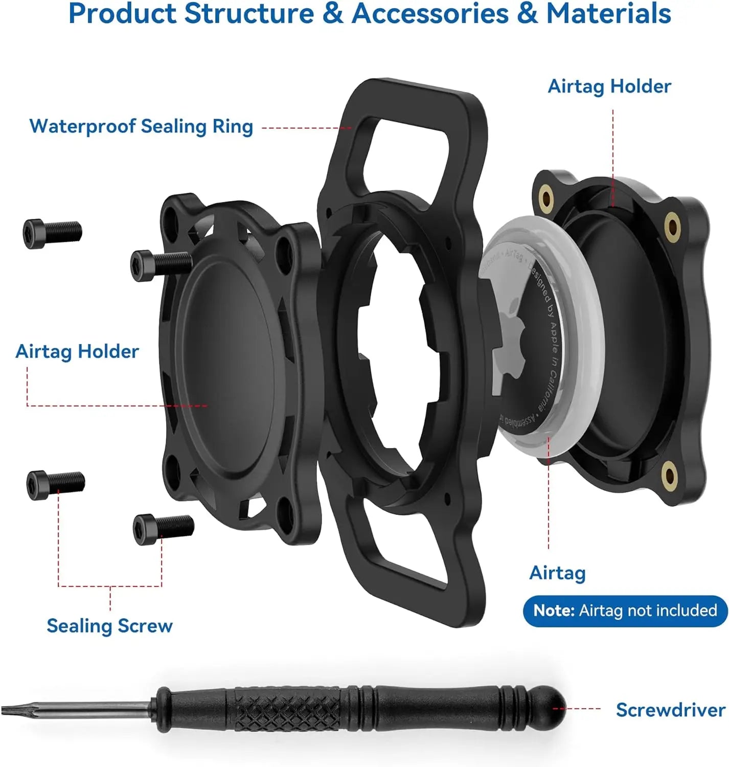 Waterproof Airtag Dog Collar Holder