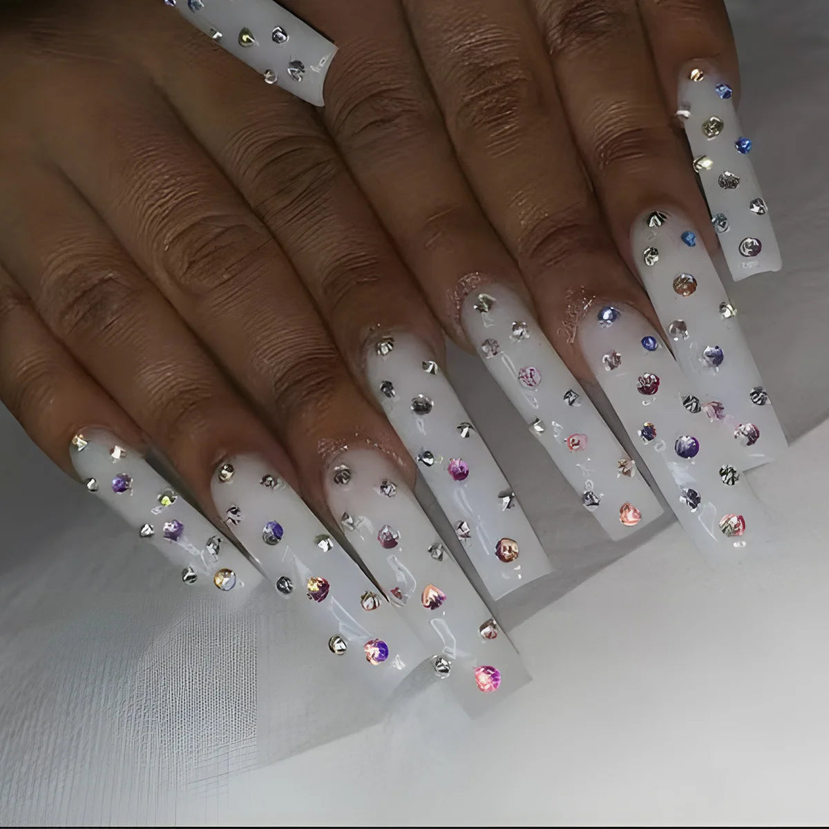24Pcs Long Square Head Press on Nails