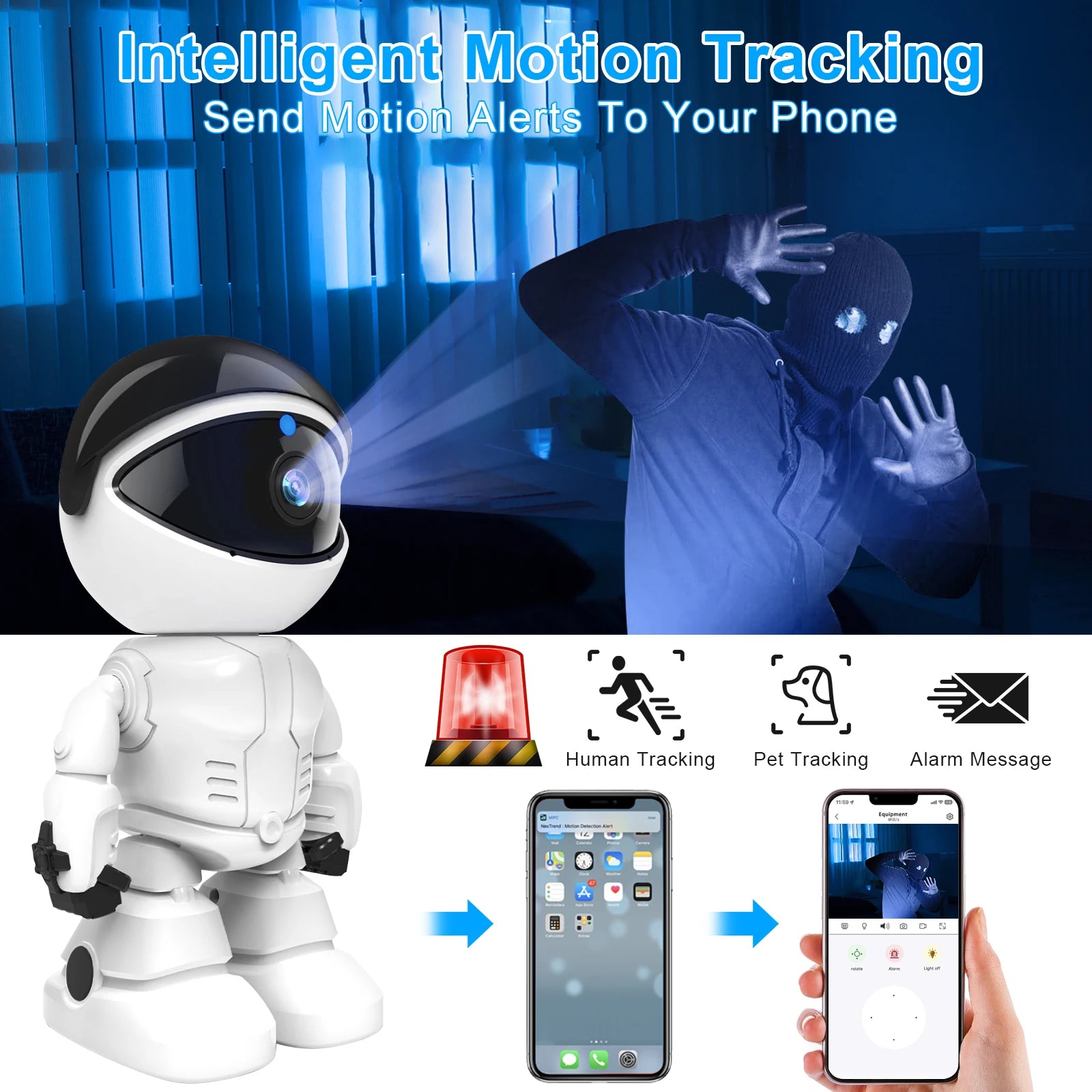 Noahtec Robot Camera Wifi 3MP Indoor Home Security Camera