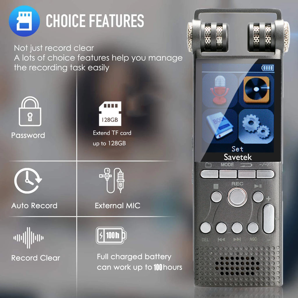 Savetek Professional Digital Voice Activated Audio Recorder
