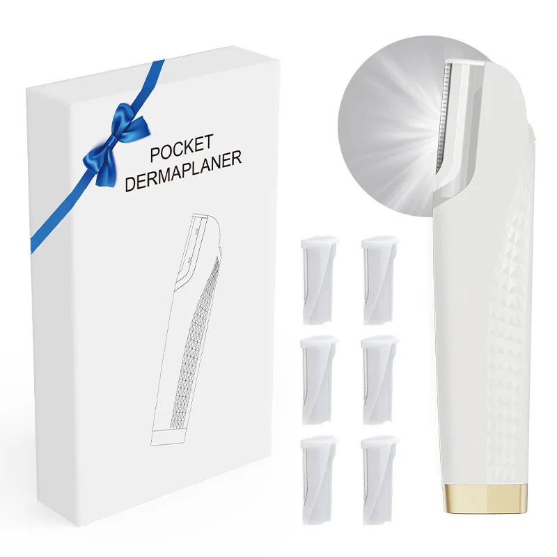 LED Sonic Rechargeable Dermaplane Razor with Light