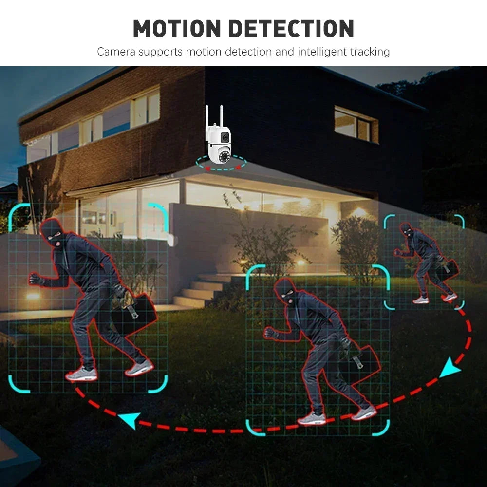 8MP Wifi Camera Dual Lens Security Wireless Outdoor Camera