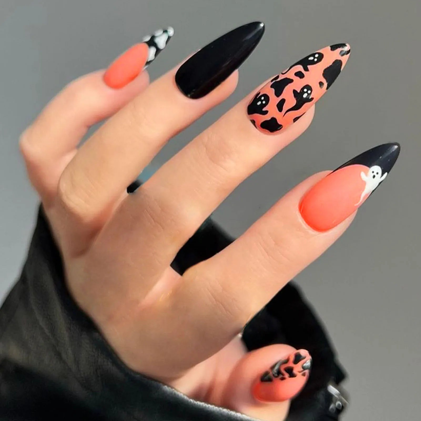 24pcs Glitter Pink Sequins Press on Nails