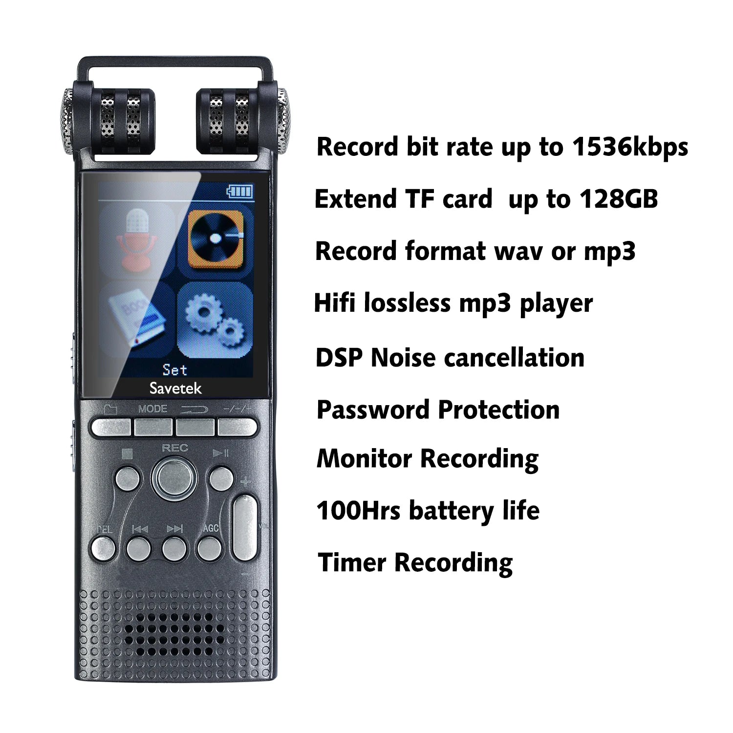 Savetek Professional Digital Voice Activated Audio Recorder