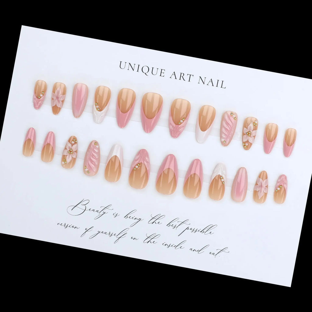 Pink Almond Press On Nails