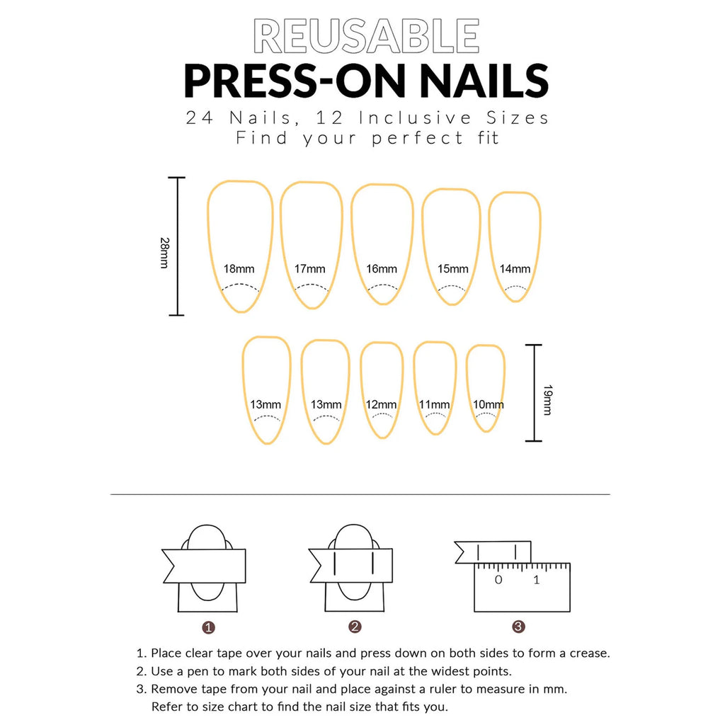 24pcs Vintage Country Style Press On Nails