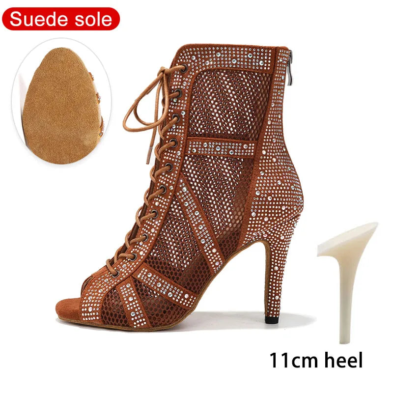 SWDZM Women Shiny Latin Jazz Dance Shoes