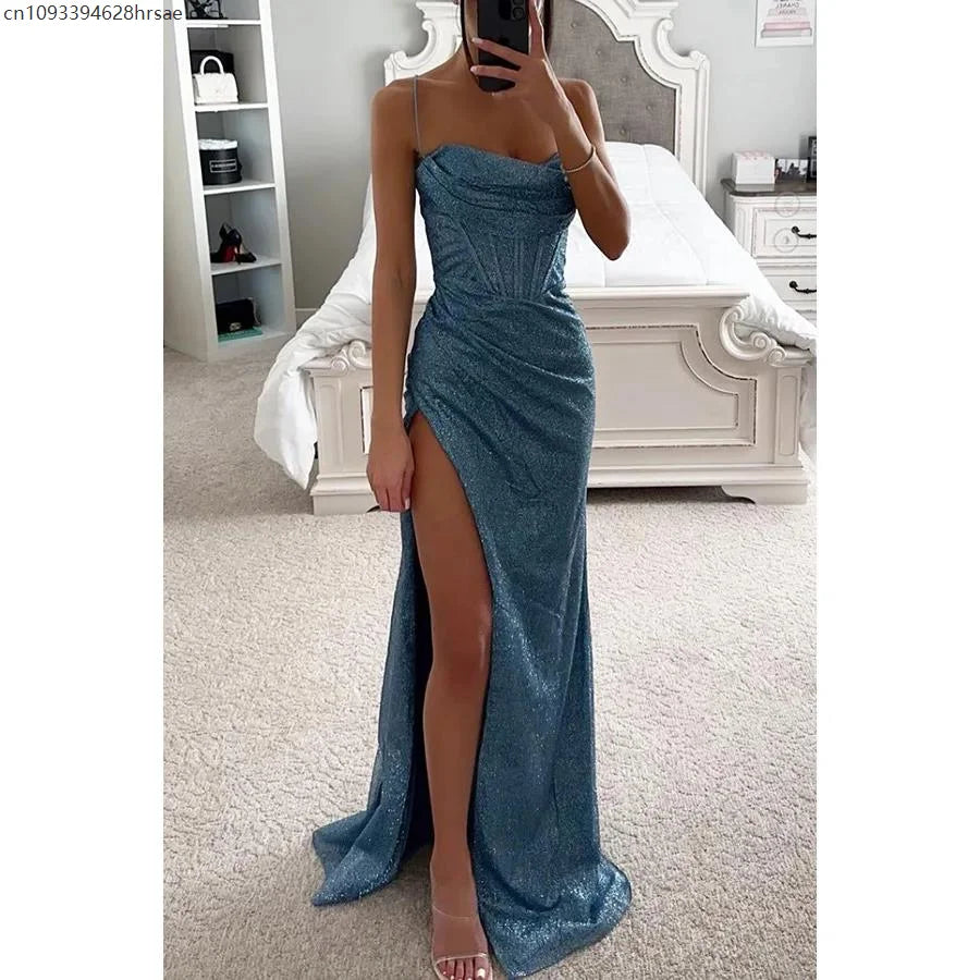 Sexy Off-shoulder Elegant Sequin Gown