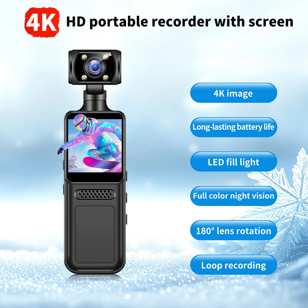 Handheld Pocket Camera 180 ° Rotating Mini Portable Camera