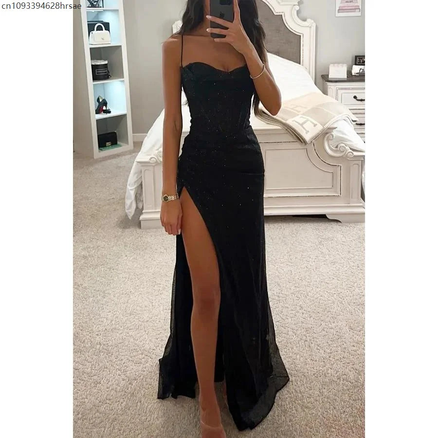 Sexy Off-shoulder Elegant Sequin Gown