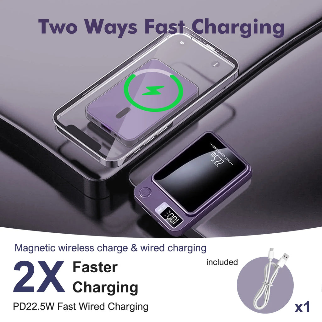 Wireless Power Bank 2-in-1 Magnetic 10000mAh Portable Charger
