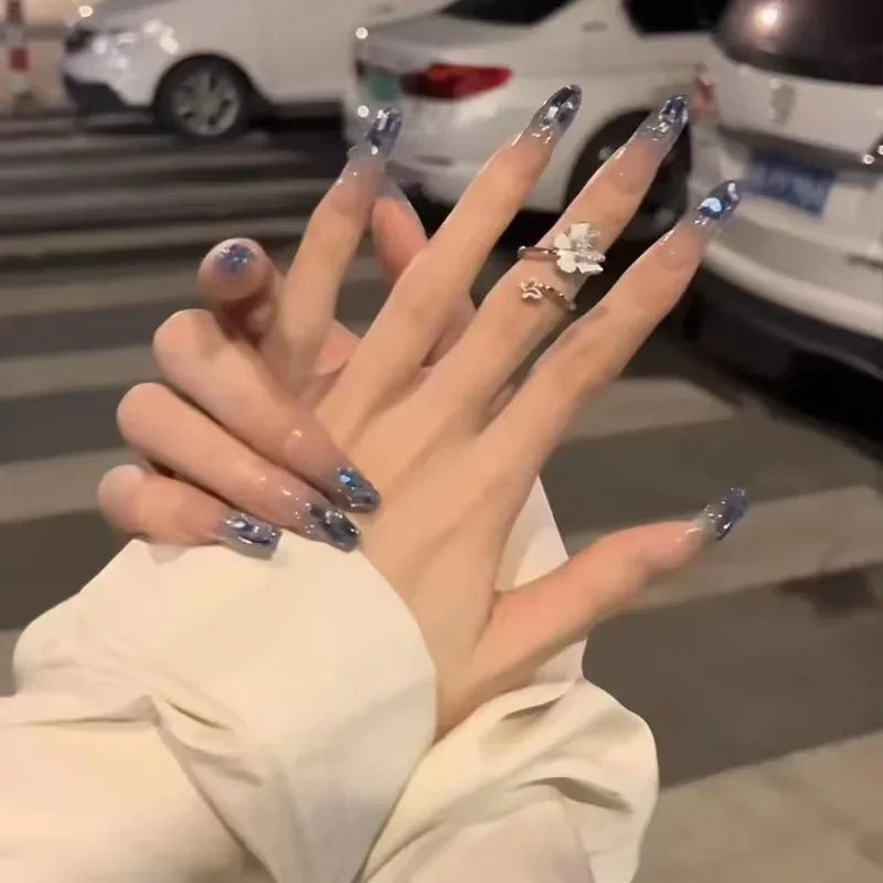 24Pcs French Gradient Ballet Press on Nails
