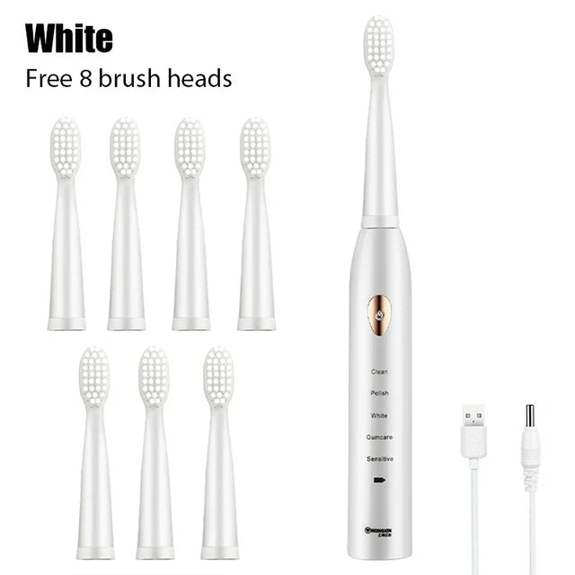 Black White Classic Acoustic Electric Toothbrush