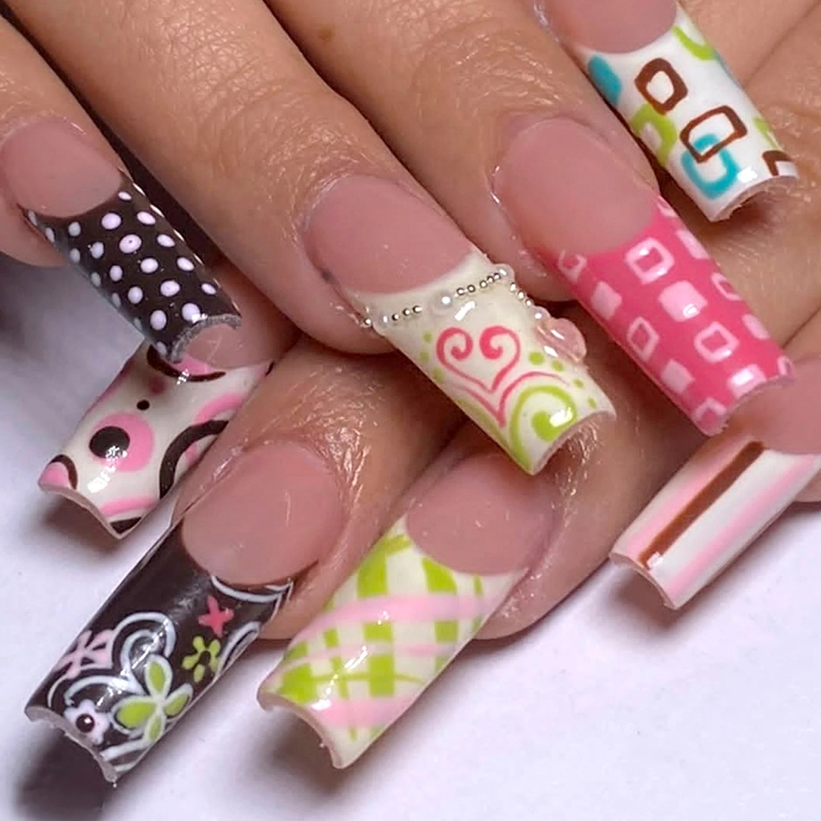 24Pcs Square Press on Nails