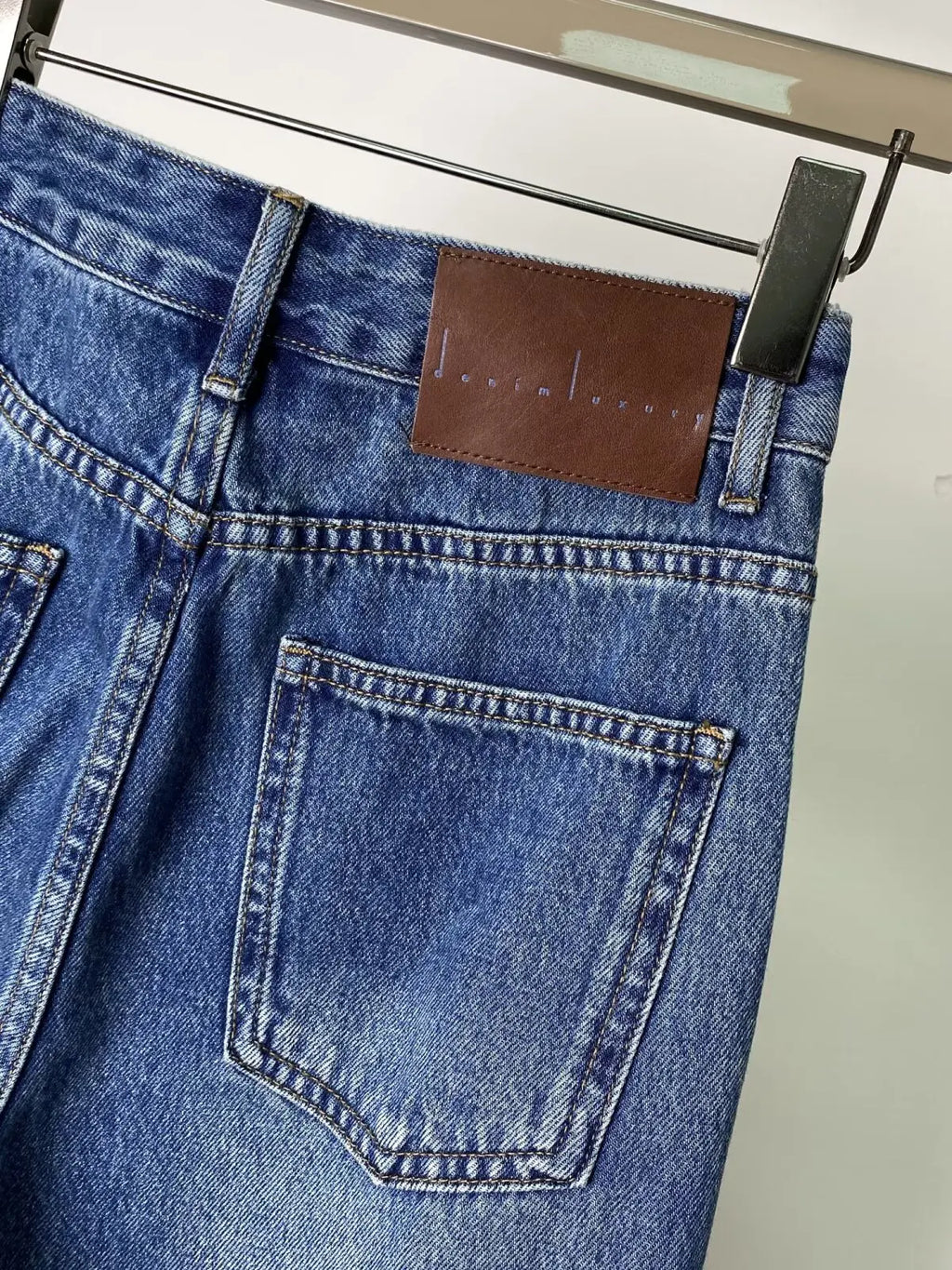 Women's Vintage Washed High Waist Irregular Loose Wide Leg  Denim Pants