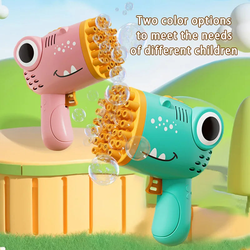 40 Hole Dinosaur Handheld Bubble Machine