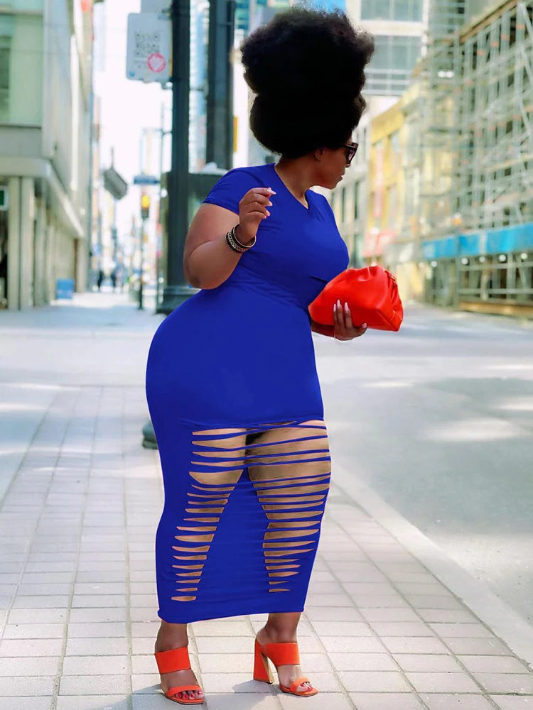Hollow Out Stretchy Bodycon Dress