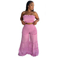 2pc Boho Ruffled Two Piece Pants Set