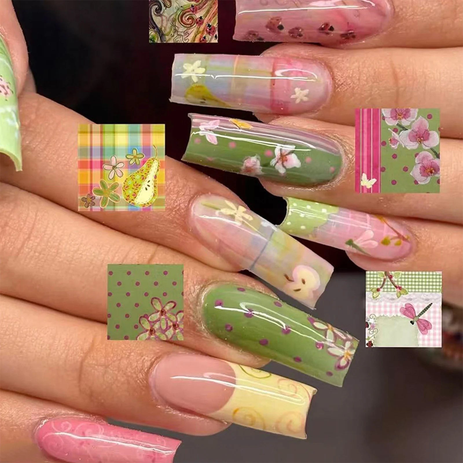 24Pcs Square Press on Nails