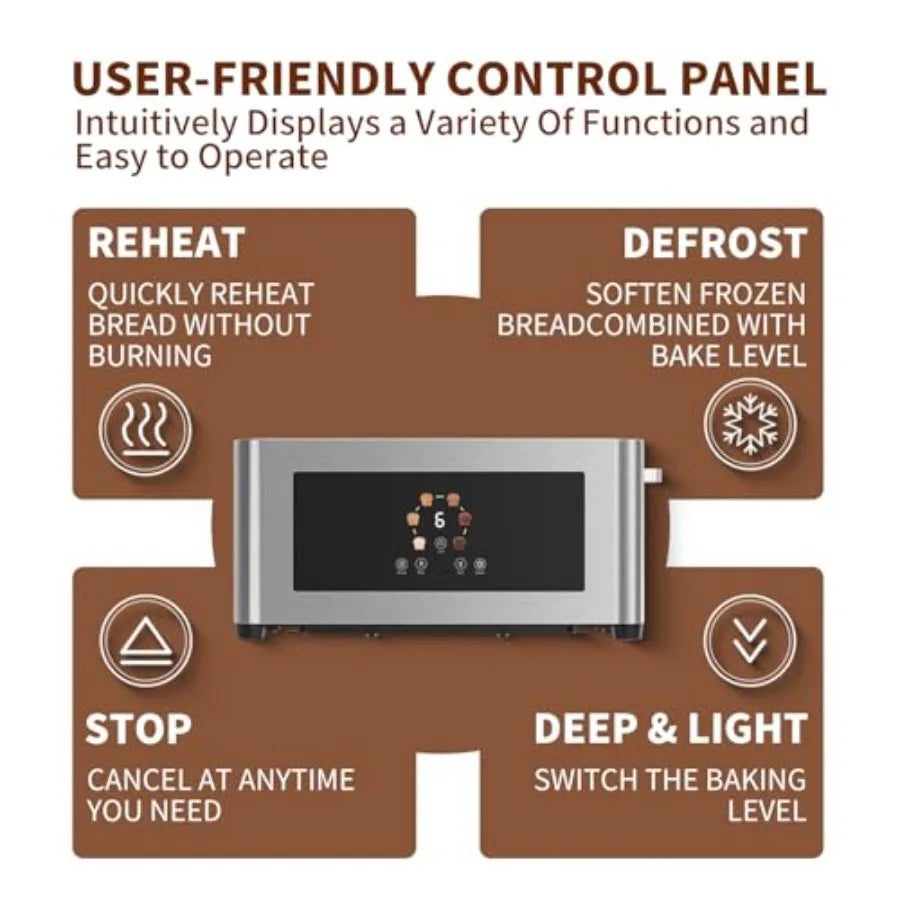 4-Slice Touch Screen Smart Toaster with LCD Display