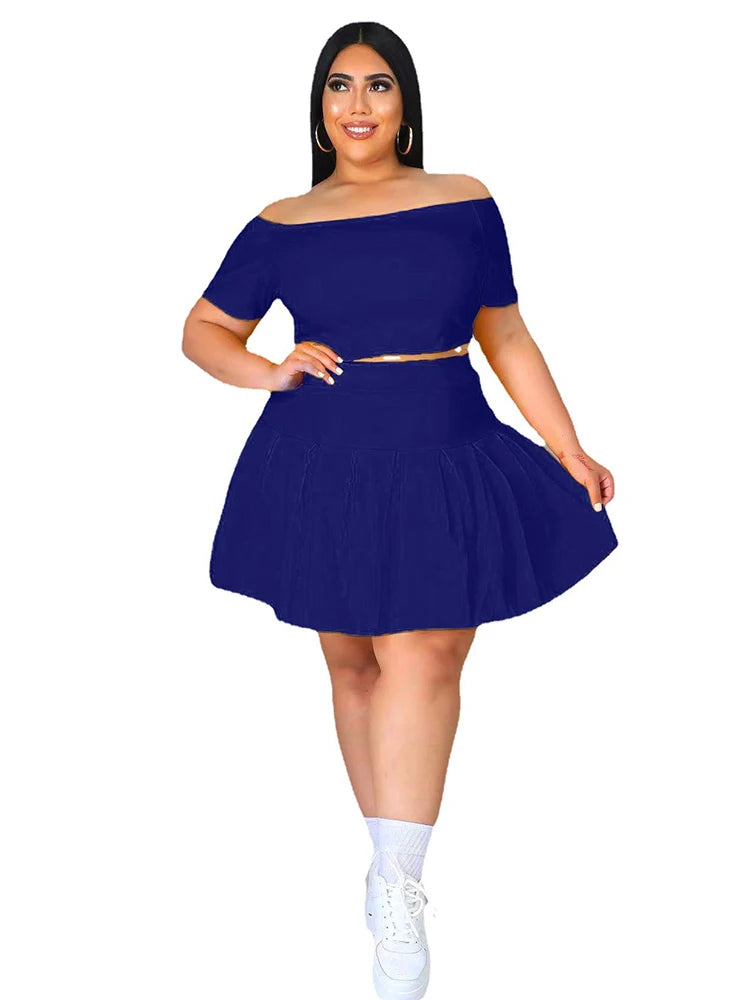 Crop Top and Pleated Skirt Set
