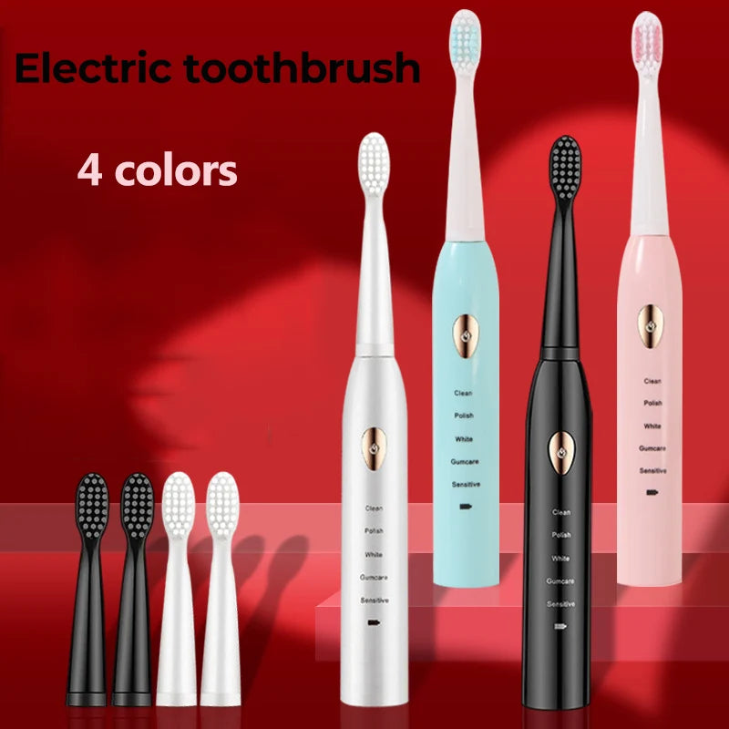 Black White Classic Acoustic Electric Toothbrush