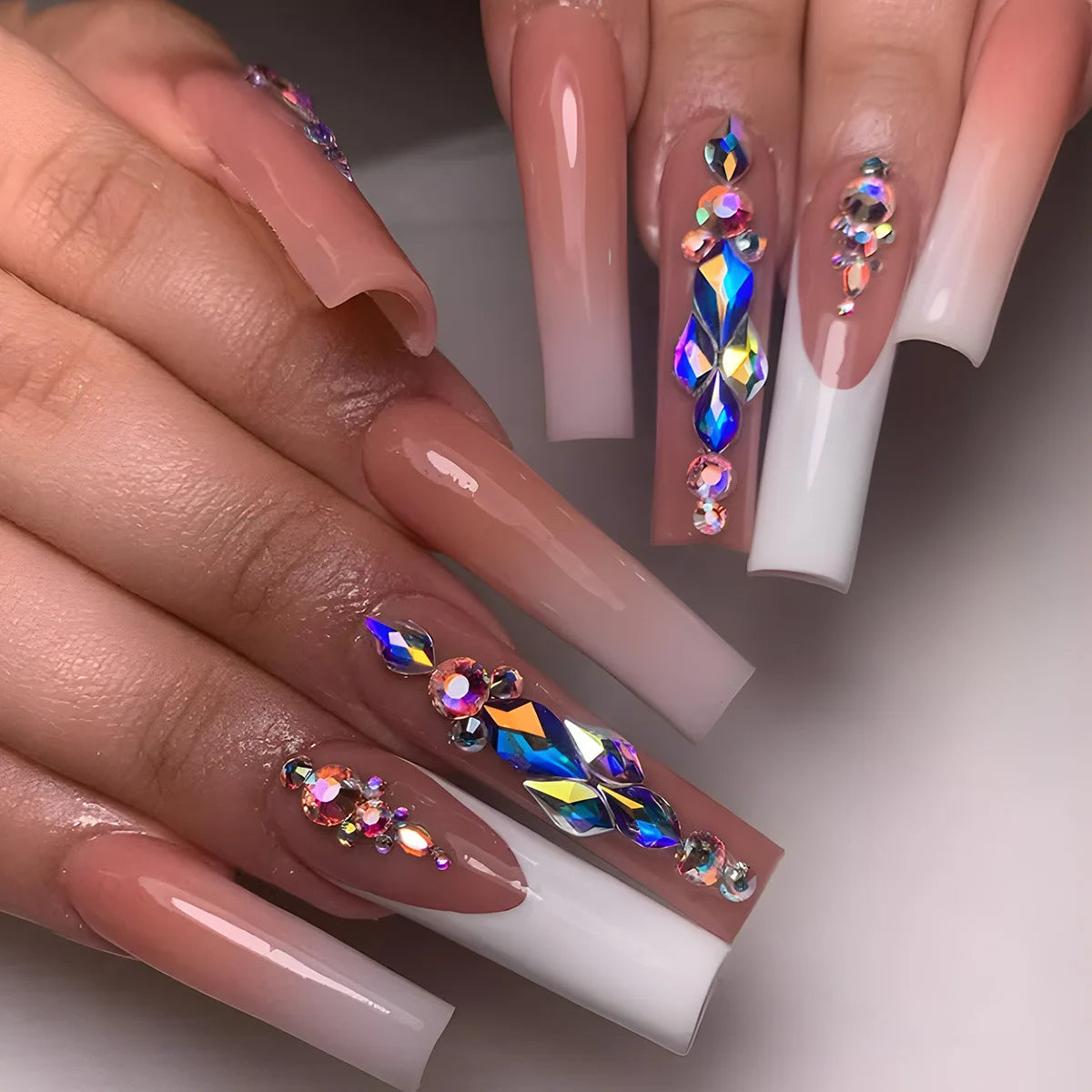 24Pcs Long Square Head Press on Nails