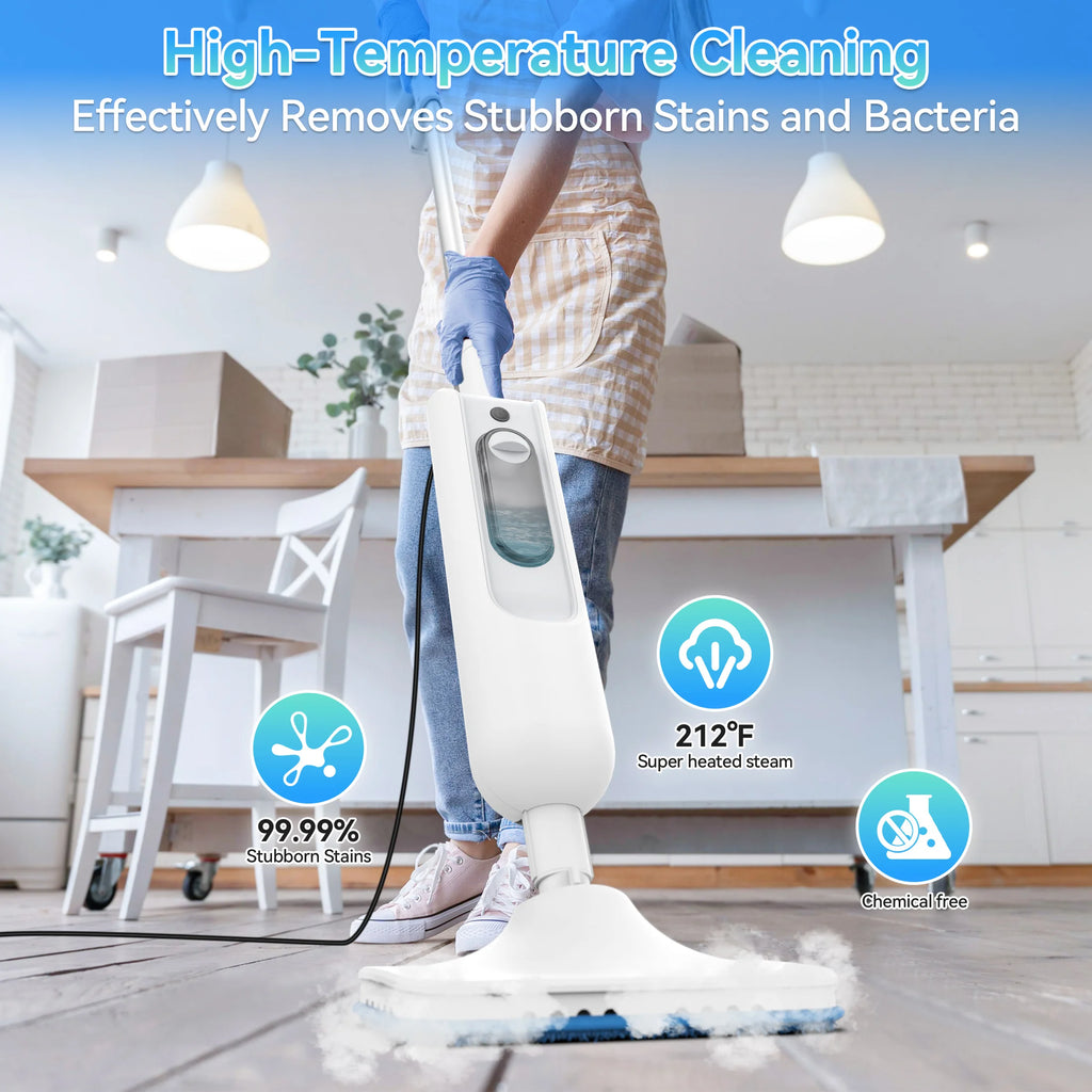 INSE Powerful Steam Mop 6 in 1 Scrubbing Steam Vac Mop