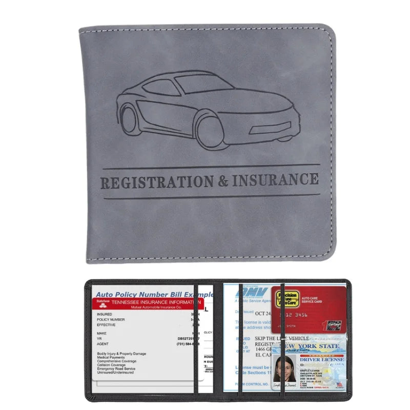 Car Registration Vehicle License Insurance Card Holder Wallet