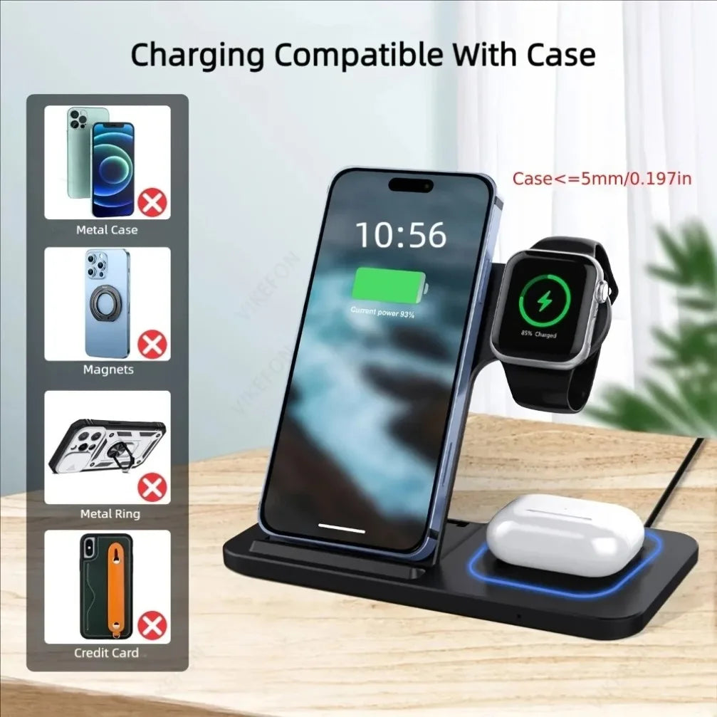 Foldable 3 in 1 Wireless Charging Station